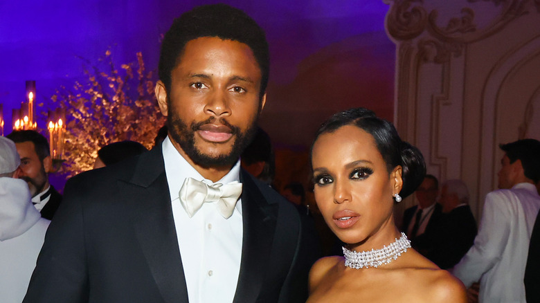 Kerry Washington and Nnamdi Asomugha posing