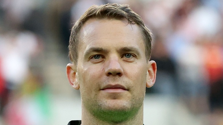 Goalkeeper Manuel Neuer gazing off