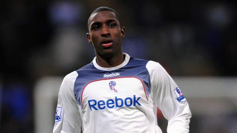 Jlloyd Samuels on the field playing for the Bolton Wanderers