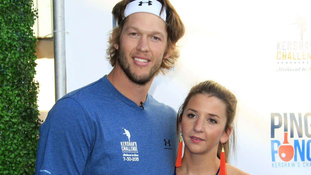 Clayton Kershaw and Ellen Kershaw smile 