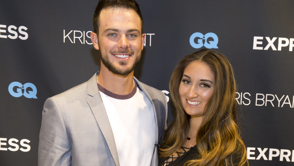 Kris Bryant and Jessica Bryant smile