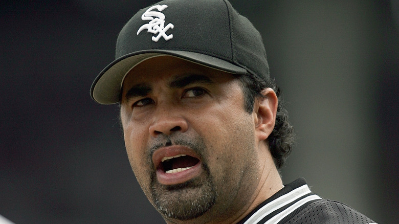 Ozzie Guillen with his mouth open