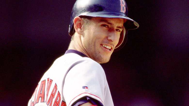 Nomar Garciaparra playing baseball