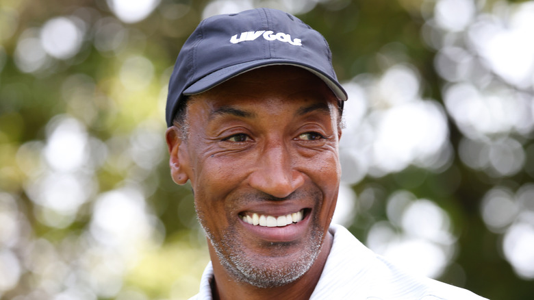 Scottie Pippen wearing a hat