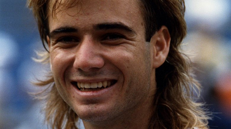 Andre Agassi with long hair