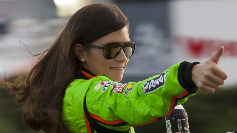 Danica Patrick giving thumbs up