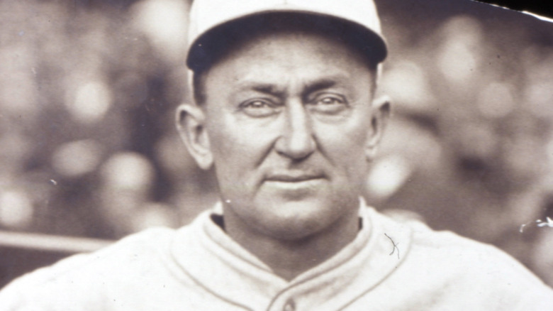 Ty Cobb in uniform, posing 