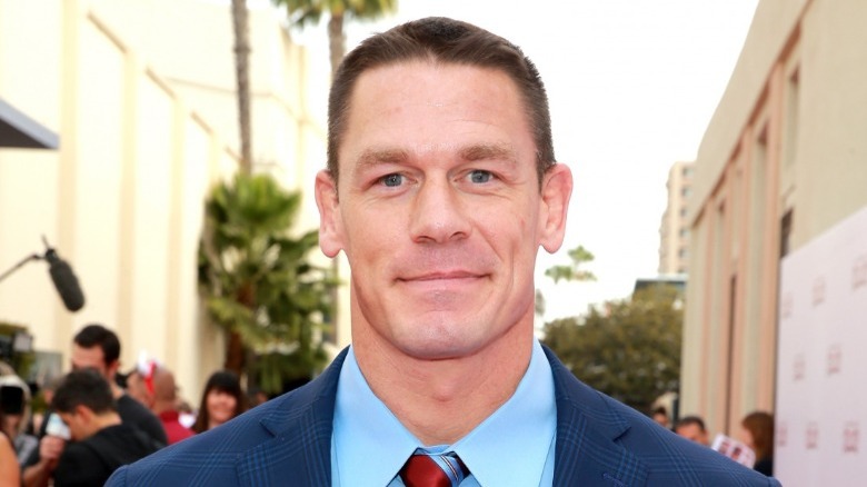 John Cena half smiling