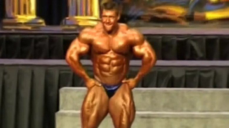 Jean-Pierre Fux posing at a bodybuilding show