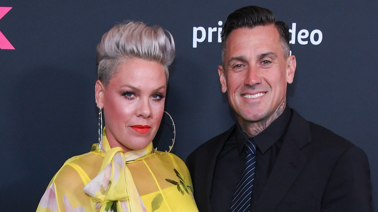 Pink and Carey Hart, posing together