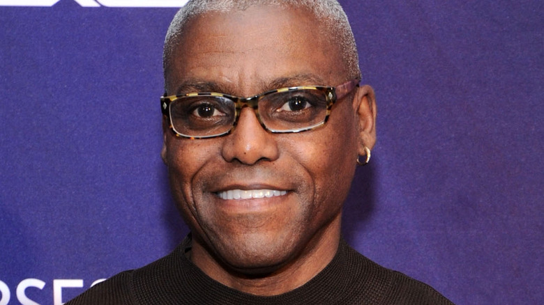 Carl Lewis wearing glasses