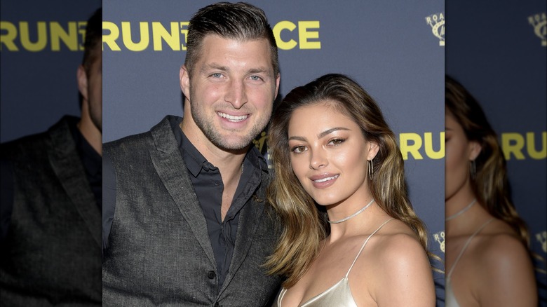 Tim Tebow and Demi-Leigh Nel-Peters smiling in Hollywood in 2019