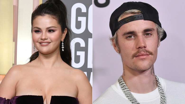 Selena Gomez Justin Bieber split image