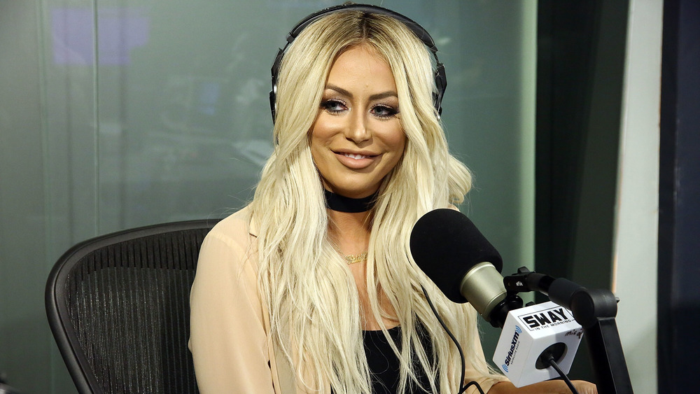 Aubrey O'Day being interviewed in New York City 