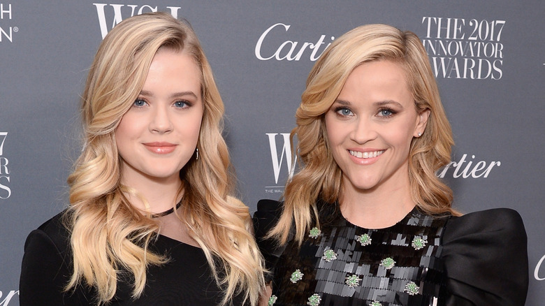 Ava Phillippe and Reese Witherspoon wearing black