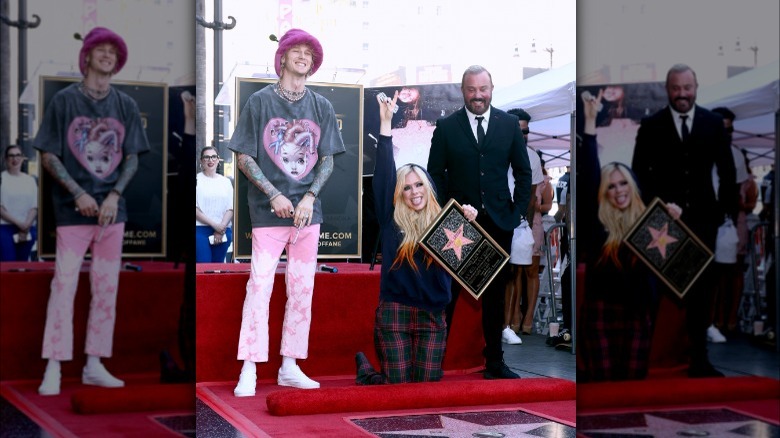 Machine Gun Kelly with Avril Lavigne on Hollywood Walk of Fame 