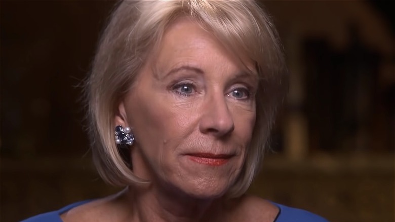 Betsy DeVos after being asked if she feels urgency