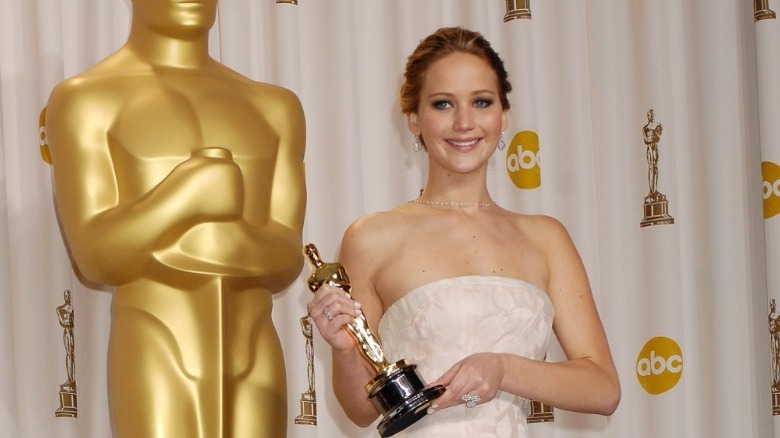 Jennifer Lawrence with Academy Award