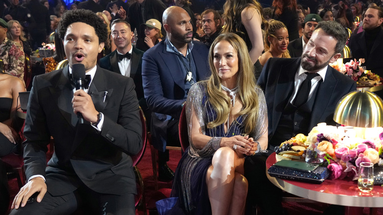 Trevor Noah, Jennifer Lopez, and Ben Affleck at The Grammys