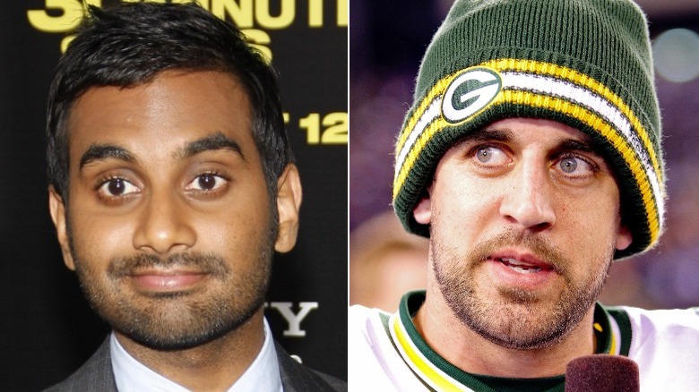 Aziz Ansari and Aaron Rodgers