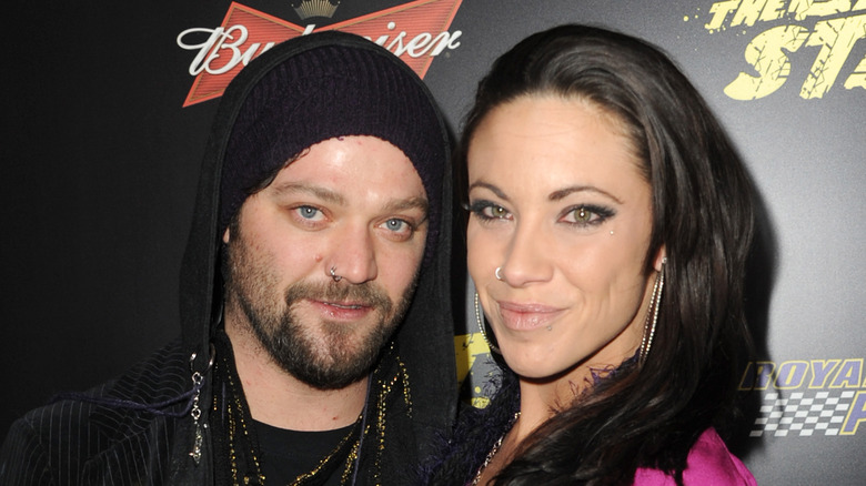 Bam Margera and Nikki Boyd smiling