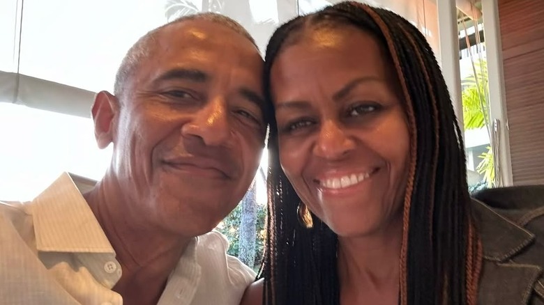 Barack Obama and Michelle Obama selfie