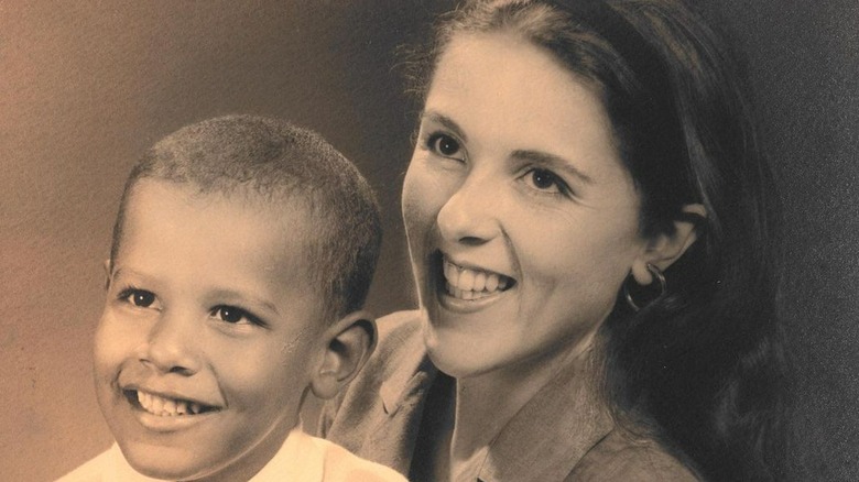 Barack Obama with his mother Ann