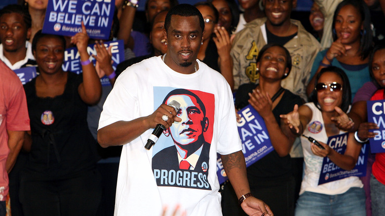 Diddy at an Obama rally