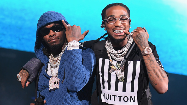 Migos' Quavo and Offset performing on stage