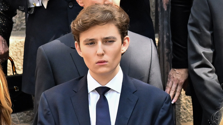 Barron Trump at Ivana Trump's funeral