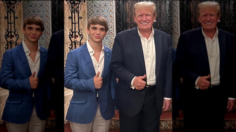 Bo Loudon posing with Donald Trump at Mar-a-Lago