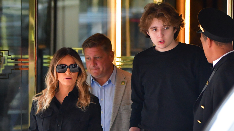 Melania Trump with Barron Trump in NYC