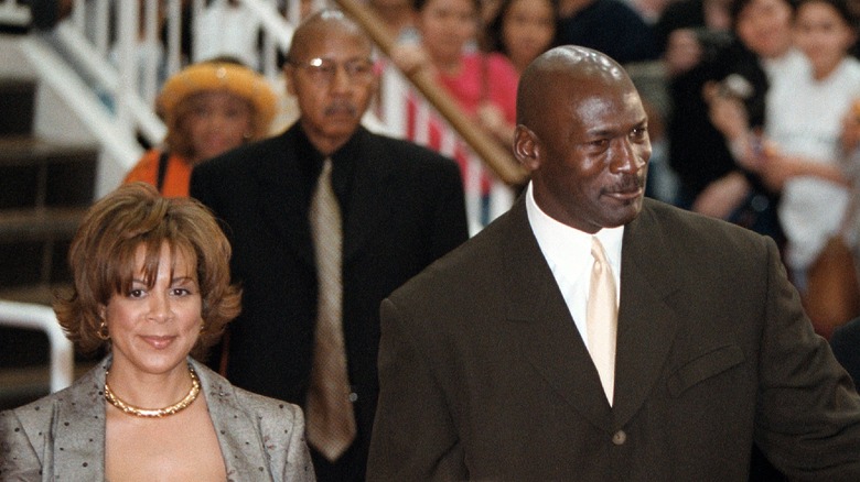 Michael Jordan and Juanita Vanoy, smiling