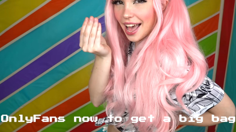 Belle Delphine money gesture