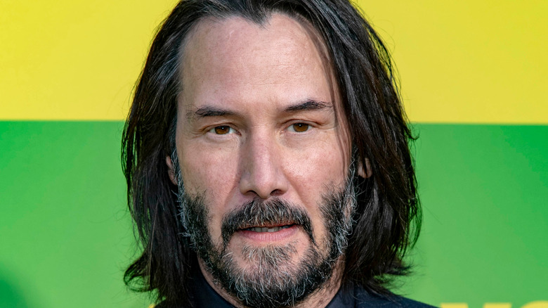 Keanu Reeves looking serious