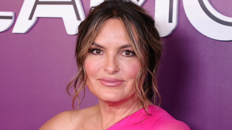 Mariska Hargitay looks at camera