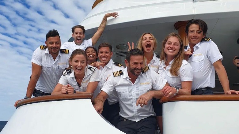 Captain Jason Chambers with Below Deck Down Under team