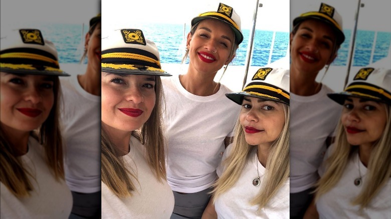 Daisy Kelliher, Alli Dore, Dani Soares, wearing captain hats, 2021 selfie