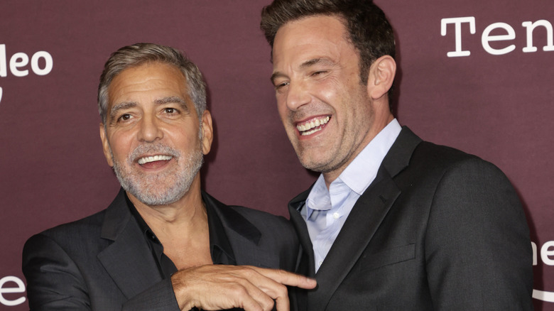 George Clooney and Ben Affleck laughing