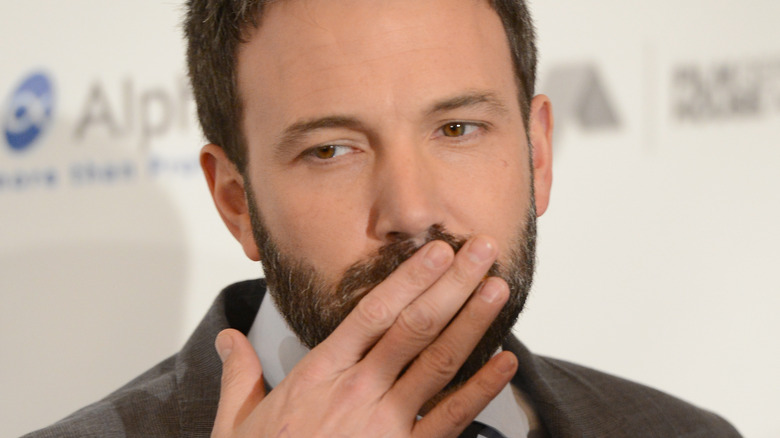 Ben Affleck blowing a kiss 