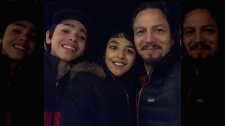 Benjamin Bratt selfie with kids Sophia and Mateo