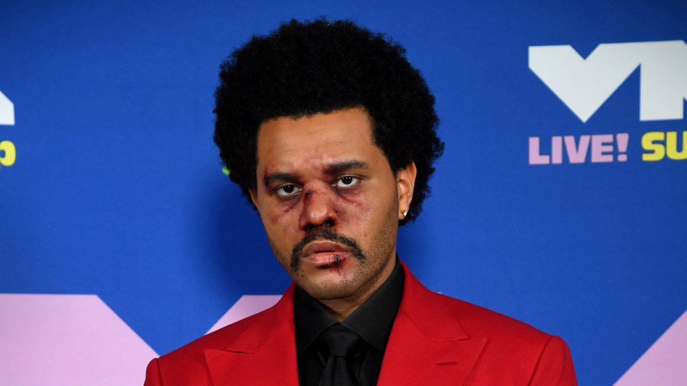 The Weeknd on the red carpet at the 2020 MTV VMAs