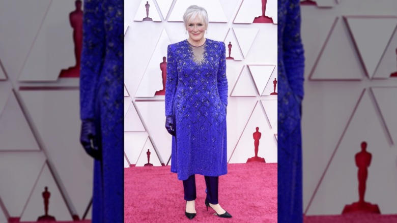 Glenn Close Oscars blue dress