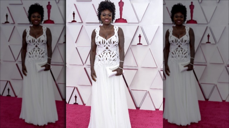 Viola Davis Oscars white dress