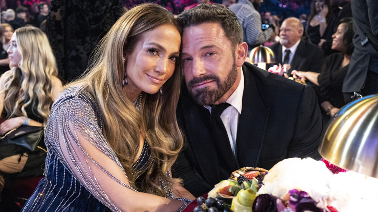 Jennifer Lopez and Ben Affleck seated together