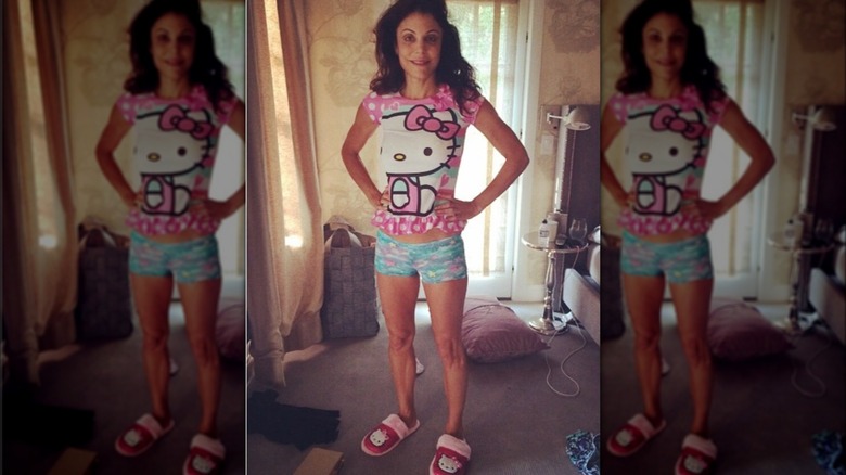 Bethenny Frankel in Hello Kitty pajamas