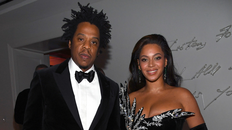 Jay-Z and Beyoncé attending party