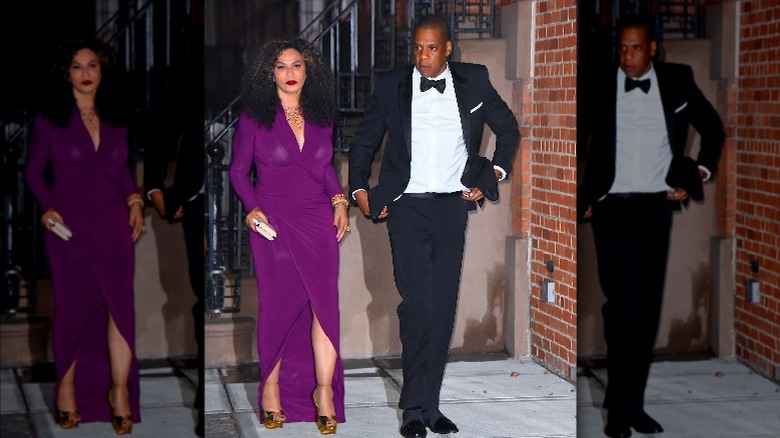 Jay-Z and Tina Knowles in formalwear