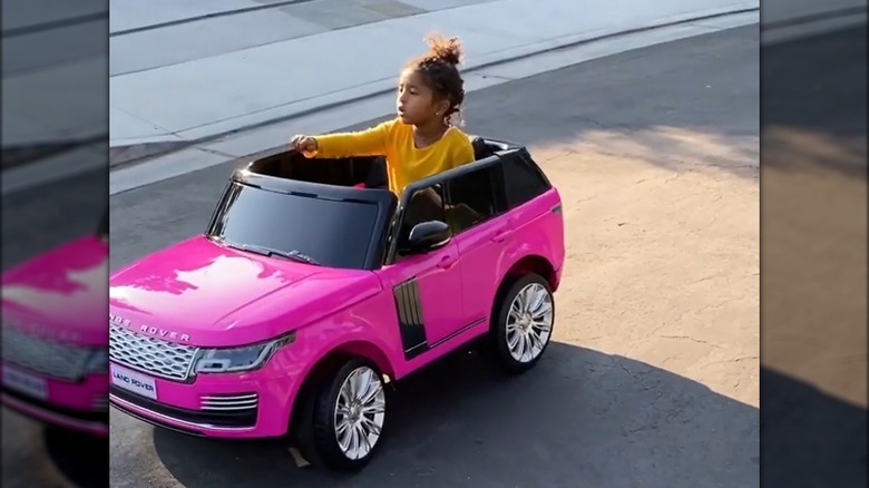 Bianka Bryant in mini Range Rover