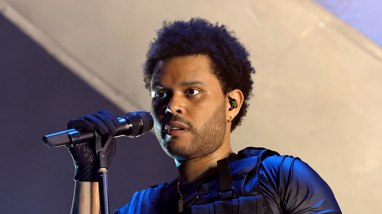 The Weeknd performing stage